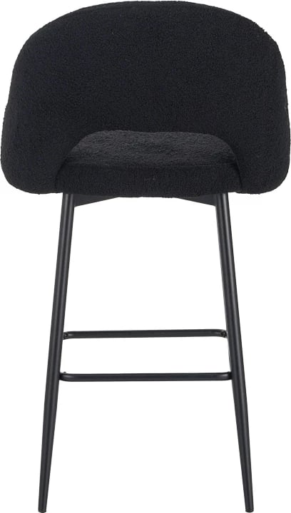 Karrige për bar Masebo, ngjyrë e zezë, këmbë metalike të zeza, 48x52x97cm