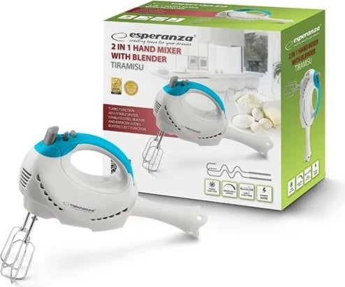 Mikser-blender Esperanza EKM010, 300W, Bardhë/Kaltër