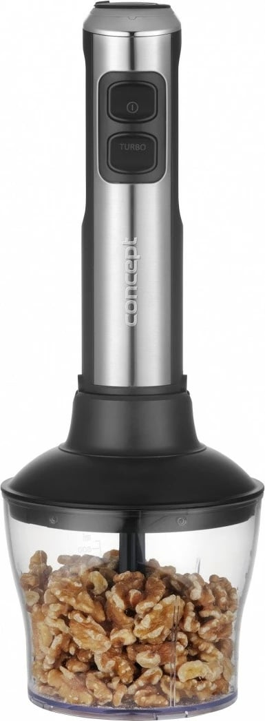 Blender dore Concept TM5520, 1500W, me chopper dhe tel për rrahje, Inox/zi, set