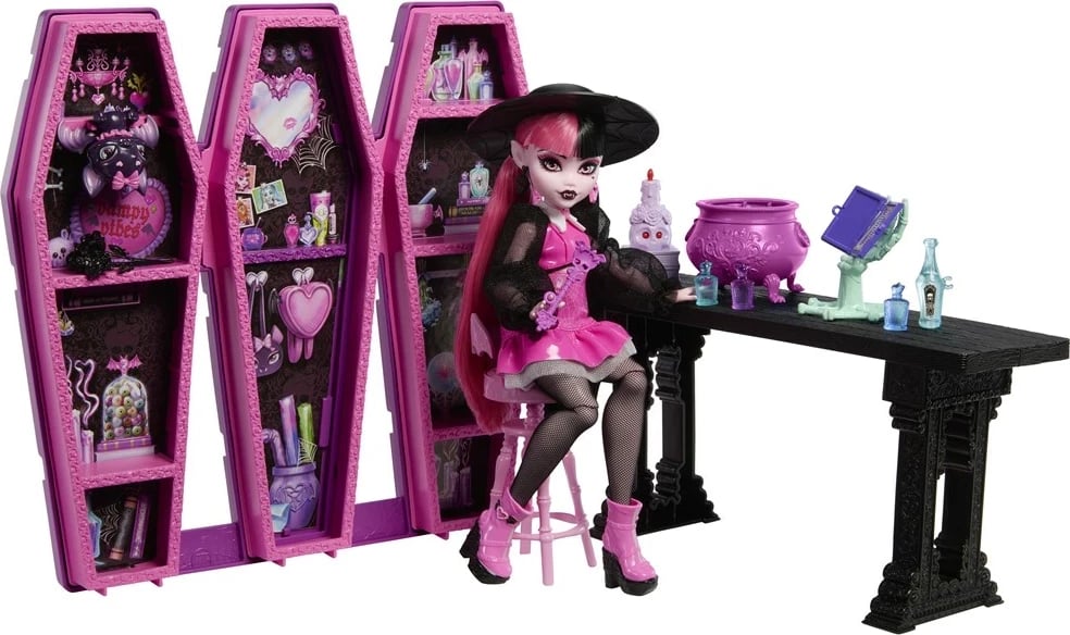 Set lodrash Monster High Draculaura Secret Potion Room, Mattel, Shumëngjyrësh