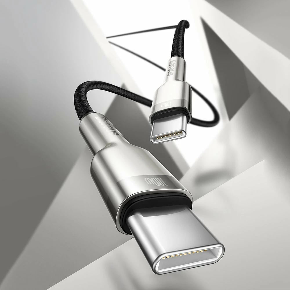 Kabllo Baseus Cafule Series Metal Data CATJK-C01, USB-C në USB-C, 1m, 100W, E zezë