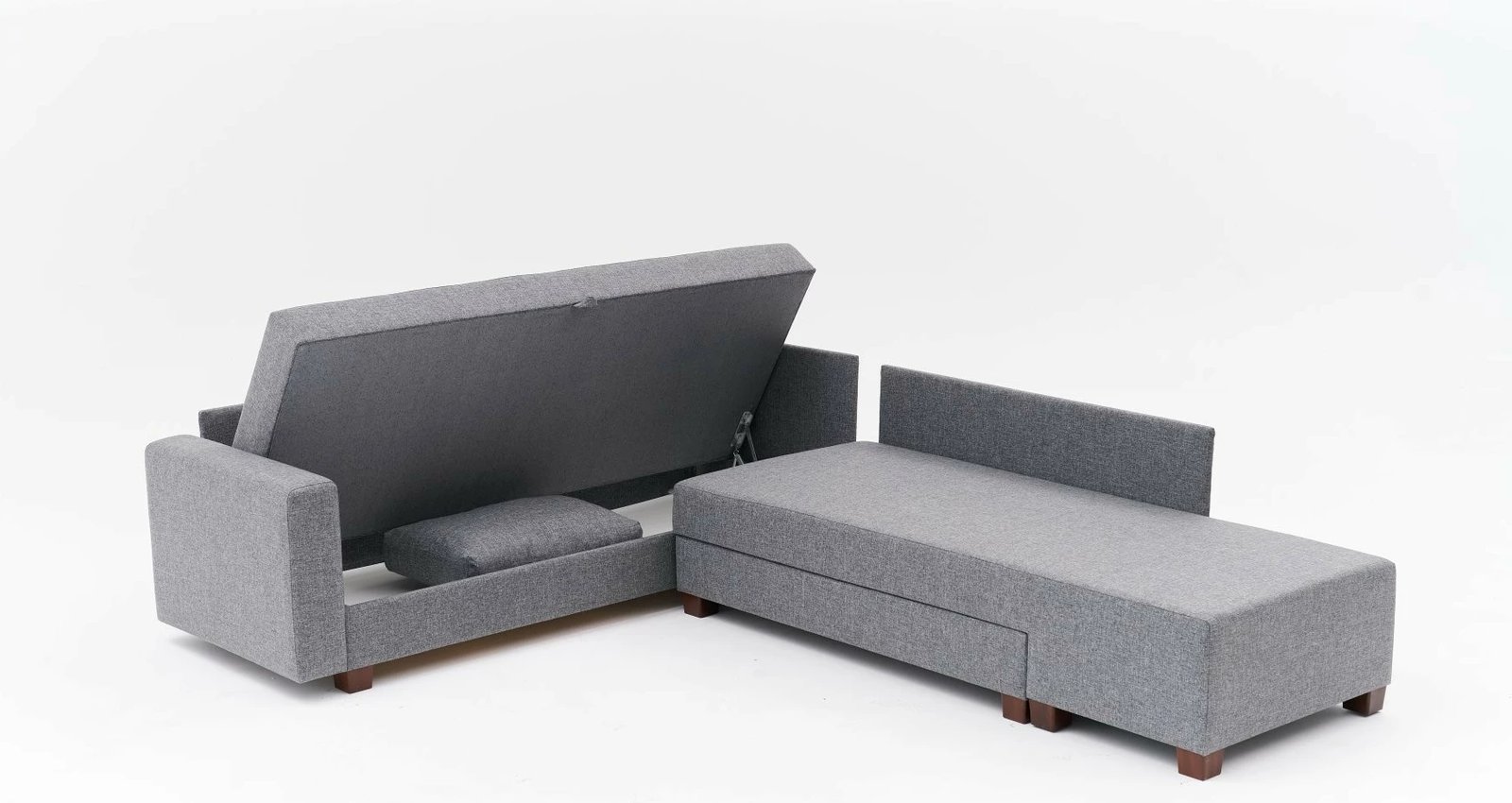 Kënd-sofë krevate Atelier del Sofa, Ali majtas, ngjyrë gri