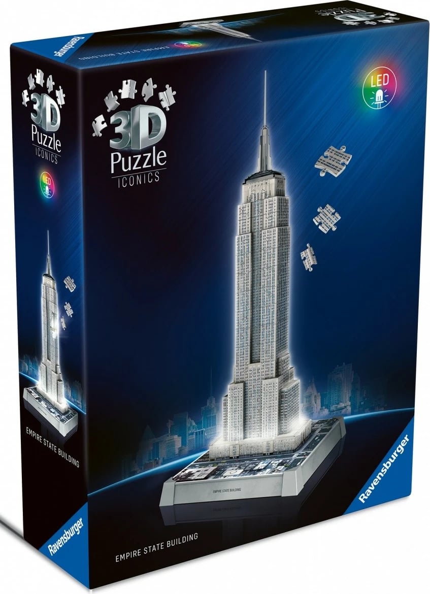 Puzzle 3D Ravensburger Empire State Building, 241 pjesë, me LED