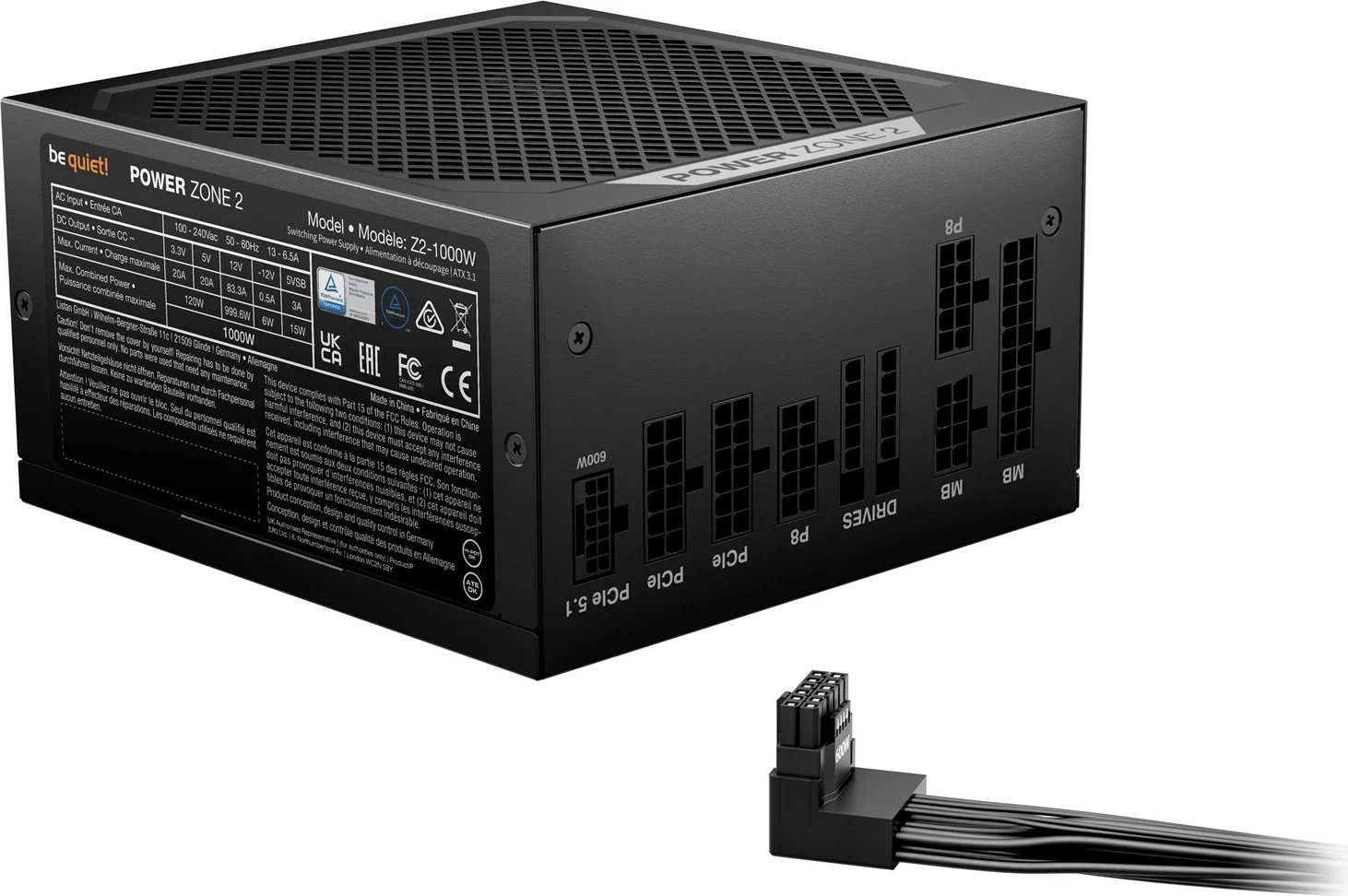 Njësi furnizimi me energji BE QUIET! POWER ZONE 2, 1000W, ATX, E zezë