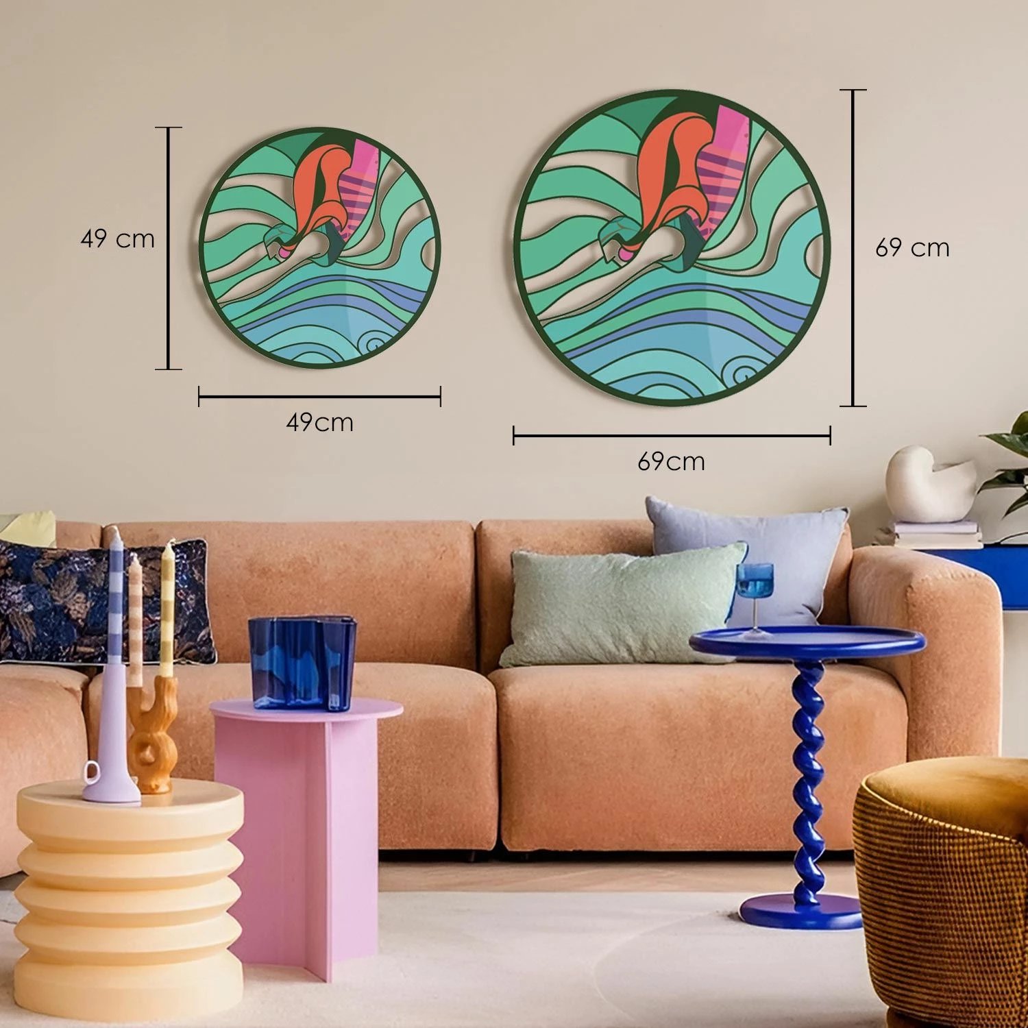 Aksesor dekorativ metalik për mur, Nature’s Melody, Wallity, APT821, 49x49cm