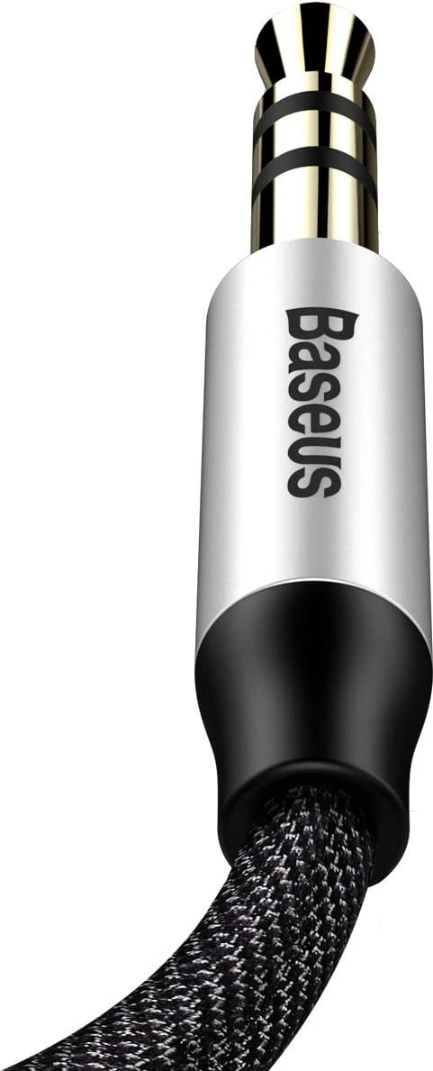 Kabllo audio AUX Baseus Yiven M30, 1m, mini jack 3.5mm, argjendtë-e zezë Kabllo audio AUX Baseus Yiven M30, 1m, mini jack 3.5mm, argjendtë-e zezë