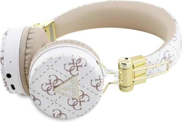 Kufje Guess GUBH70E4PTMH on-ear Bluetooth, 4G Triangle Round Shape, të bardha