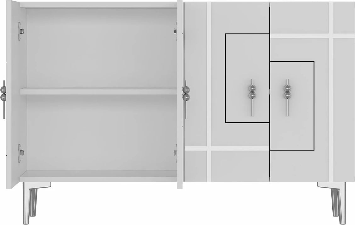 Konsol Skye Decor, ngjyrë bardhë, argjend