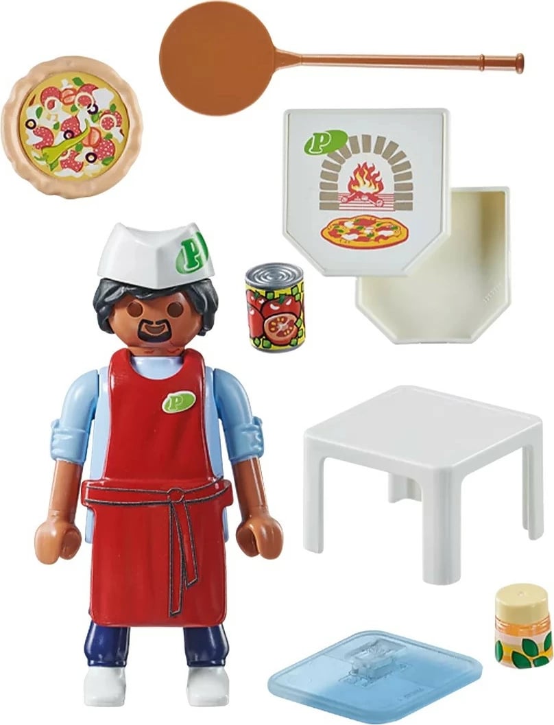 Figurë aksioni Playmobil Special Plus 71161, kuzhinier piceje me 13 pjesë