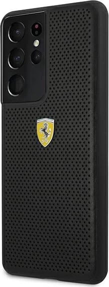 Mbështjellës Ferrari On Track Perforated për Samsung Galaxy S21 Ultra, i zi