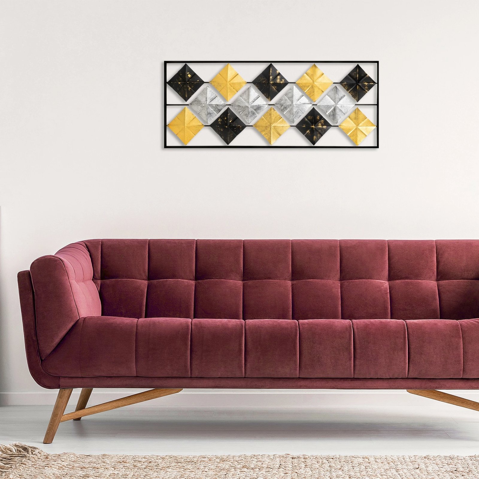 Aksesor dekorativ metalik për mur, Wallity Tesoro, shumëngjyrësh, 38x95cm