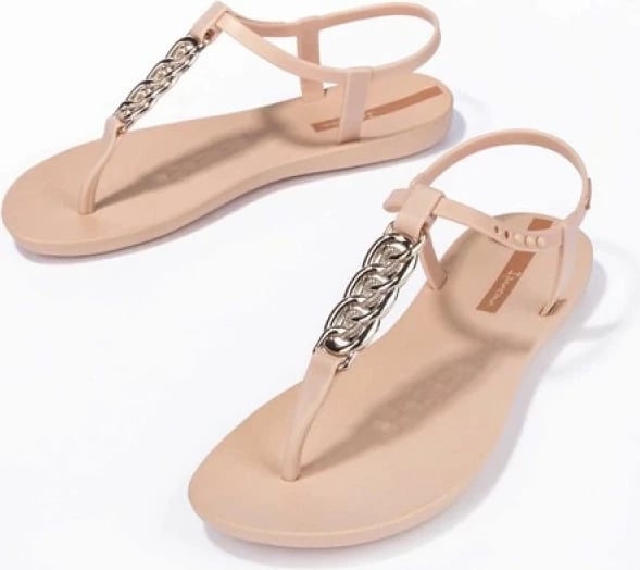 Sandale flip-flop për femra Ipanema, bezhë me ari