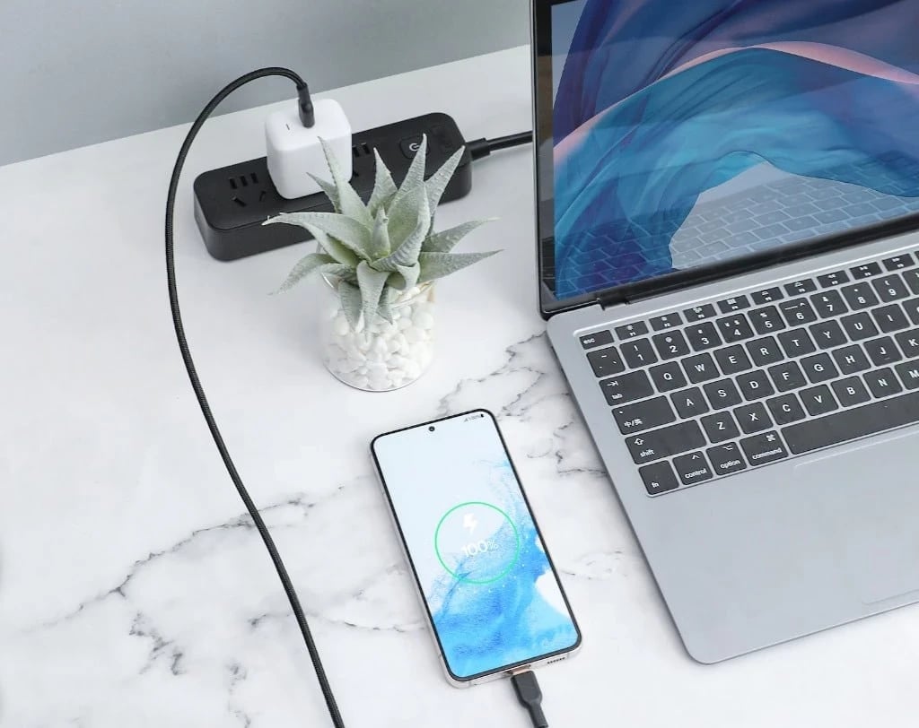 Kabllo AUKEY CB-NCC1 USB-C Type-C PD 60W 3A 1m Nylon e Zezë