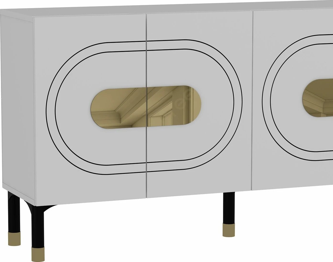 Konsol Skye Decor, Demet, e bardhë, e artë