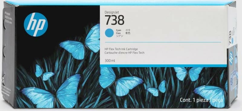 Patron boje, HP, 738 (676M6A), 300 ml, cyan