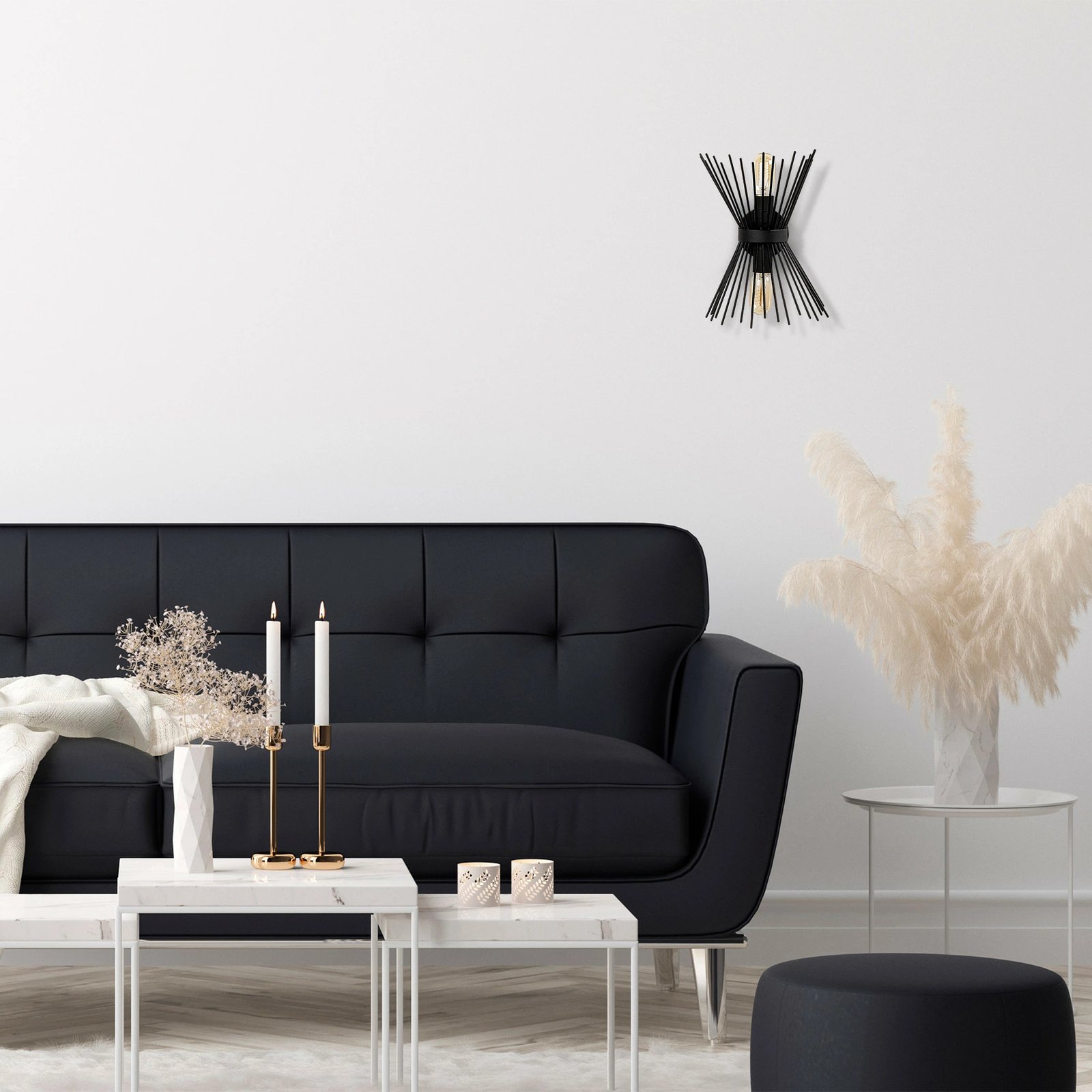 Llambë muri Opviq, Kirpi - 3091, e zezë, dizajn modern industrial Llambë muri Opviq, Kirpi - 3091, e zezë, dizajn modern industrial