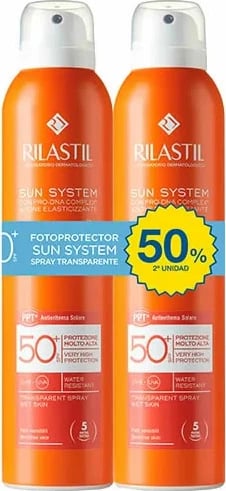 Spray për diell Rilastil Sun System Dry Touch SPF50, 2x200ml