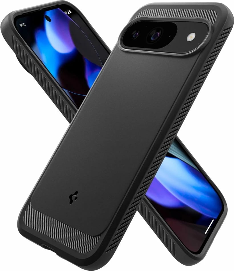 Mbështjellës Spigen Rugged Armor për Google Pixel 9 / 9 Pro, i zi