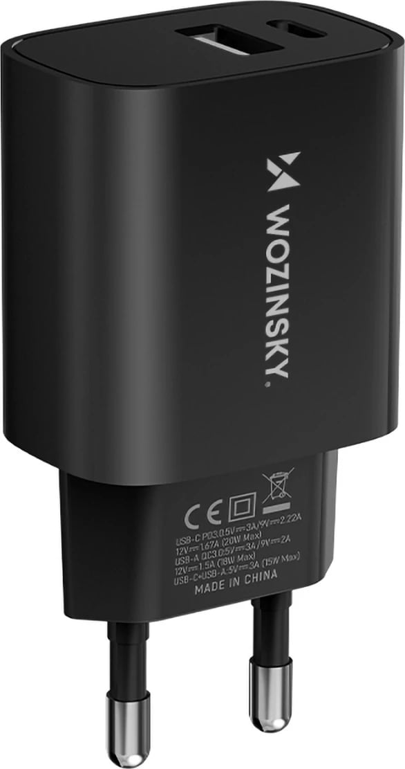 Karikues muri Wozinsky WGWCB, 20W, 2 porta USB-A/USB-C, i zi