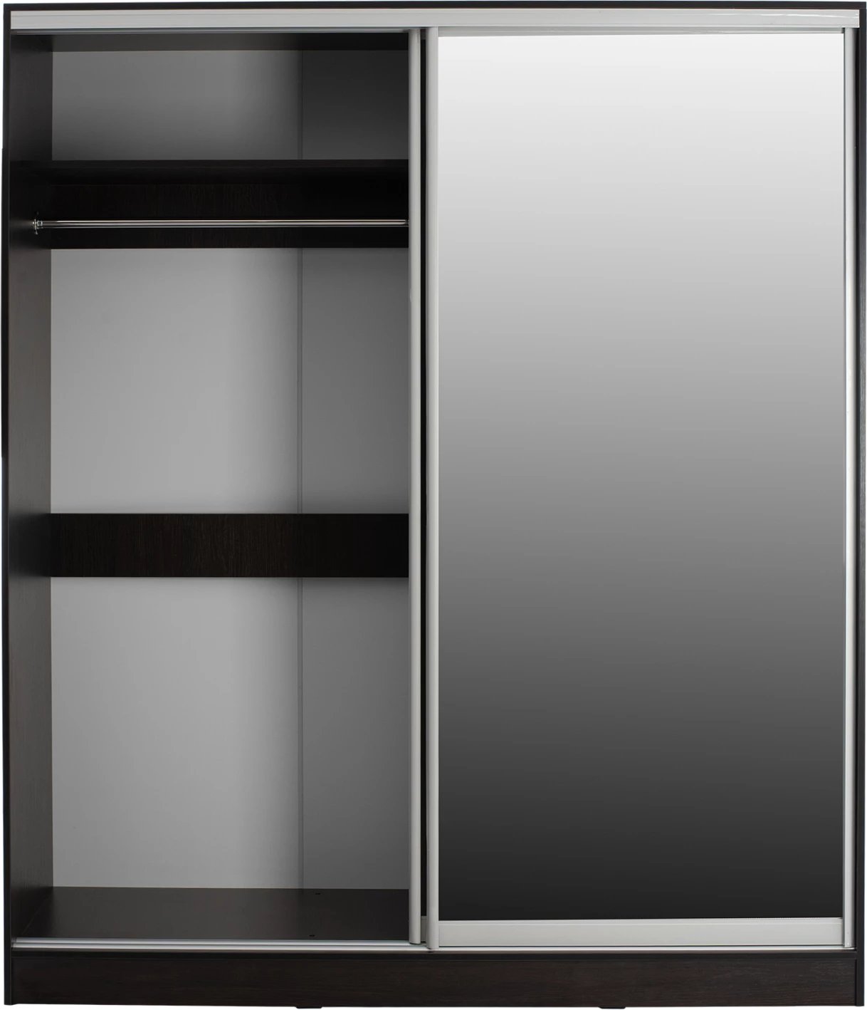 Dollap dy-leafësh, dyer rrëshqitëse, pasqyrë, ngjyrë wenge, FH2434.02, 160x60x210H