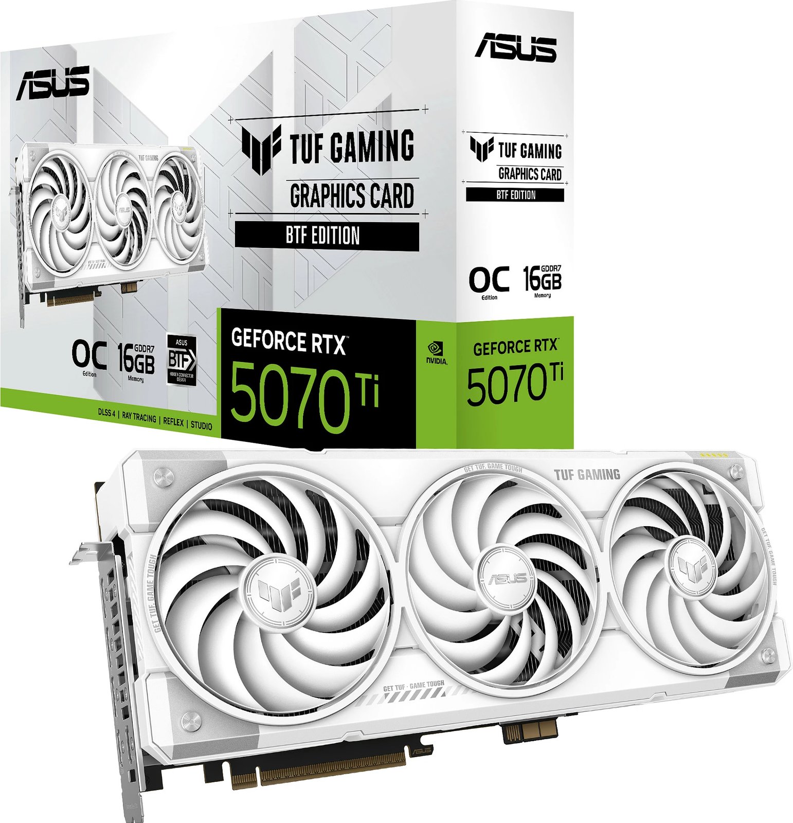 Kartë grafike ASUS TUF Gaming RTX 5070 Ti 16GB GDDR7 e bardhë