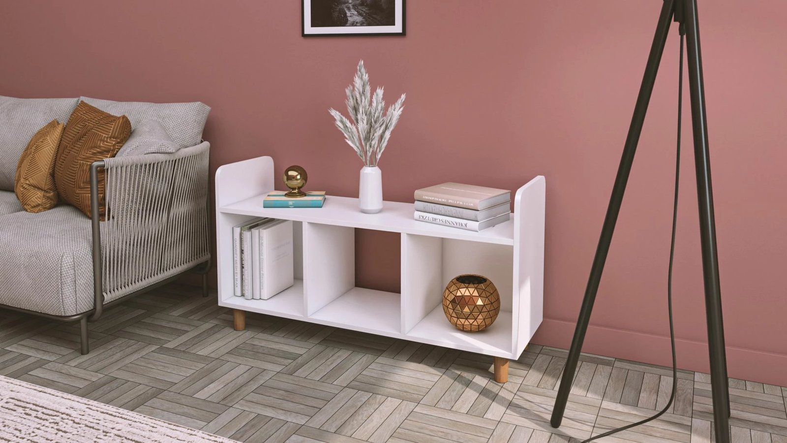 Komodë TV Hanah Home, Saka-1, e bardhë