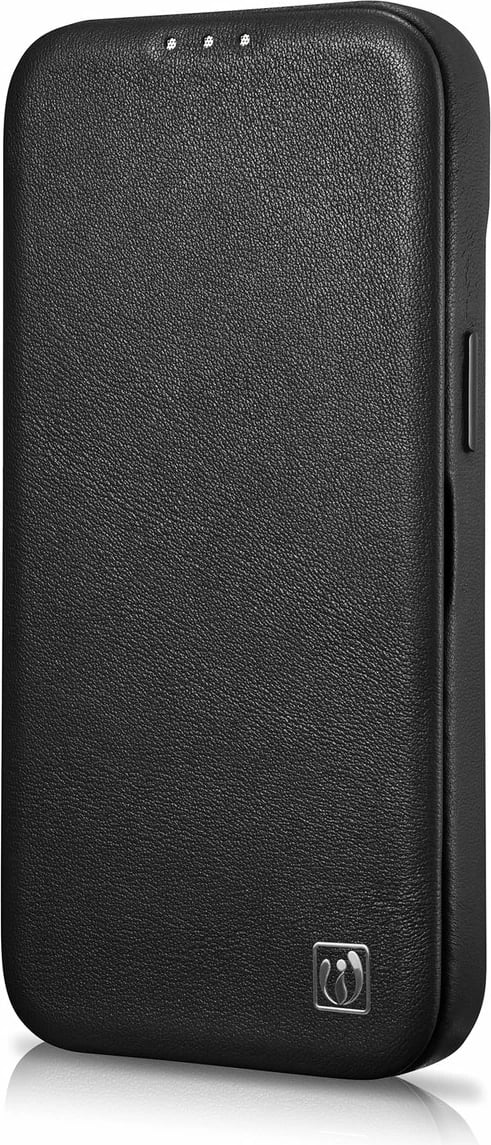 Mbështjellës iCarer CE Premium lëkurë për iPhone 14 Plus, MagSafe, i zi