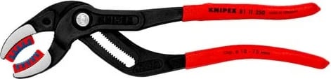 Kapëse Knipex Siphon-und Connectorenzange, për tuba dhe lidhës, doreza të kuqe