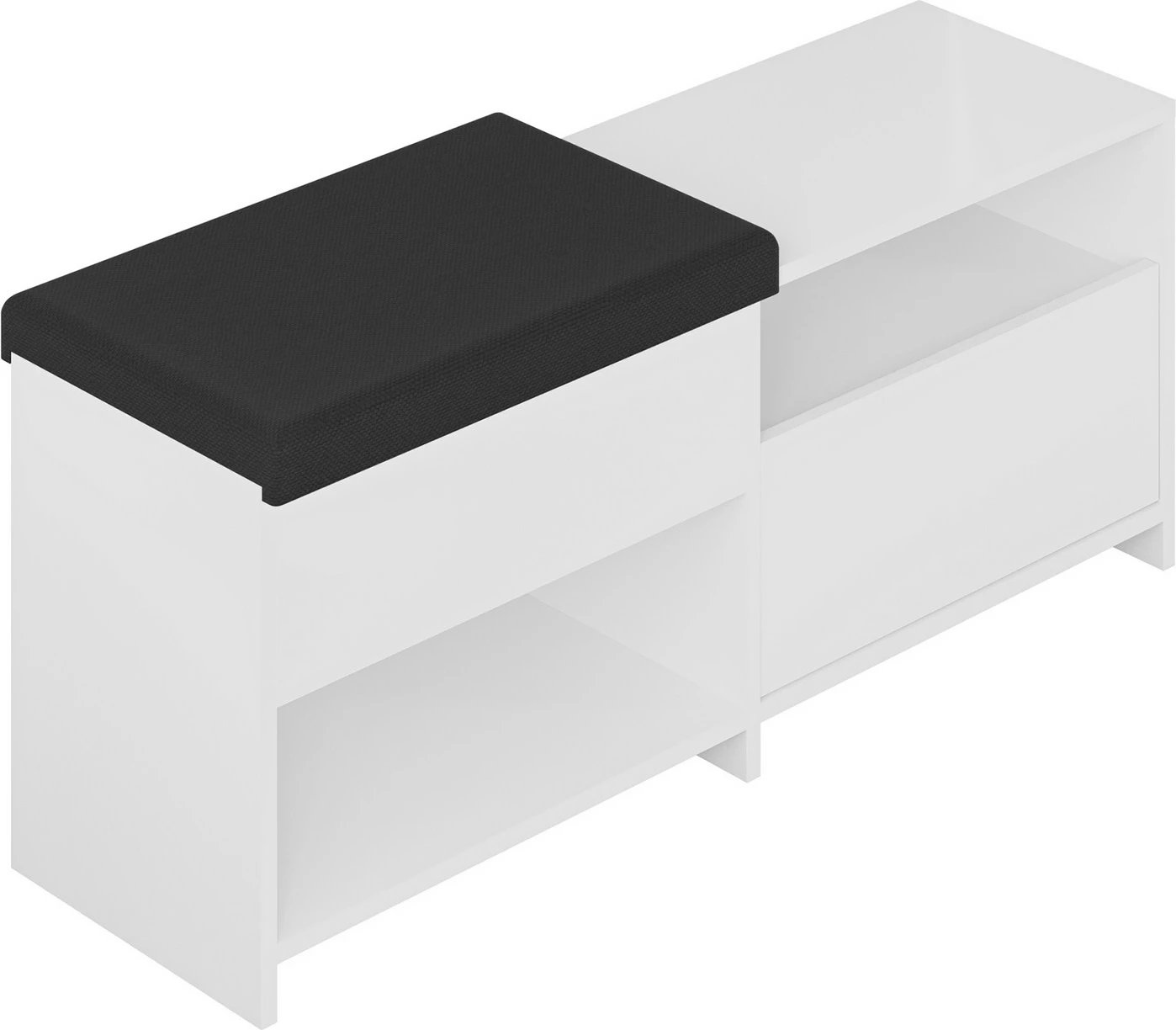 Dollap për këpucë me ulëse, ngjyrë e bardhë, Skye Decor Filux