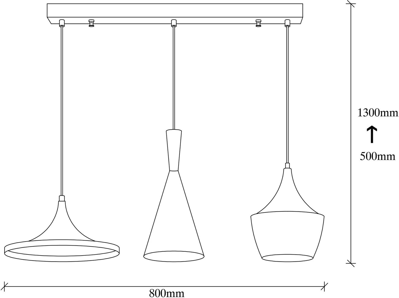 Llambadar modern Opviq, Elmas - 3561, ngjyrë e zezë dhe ari