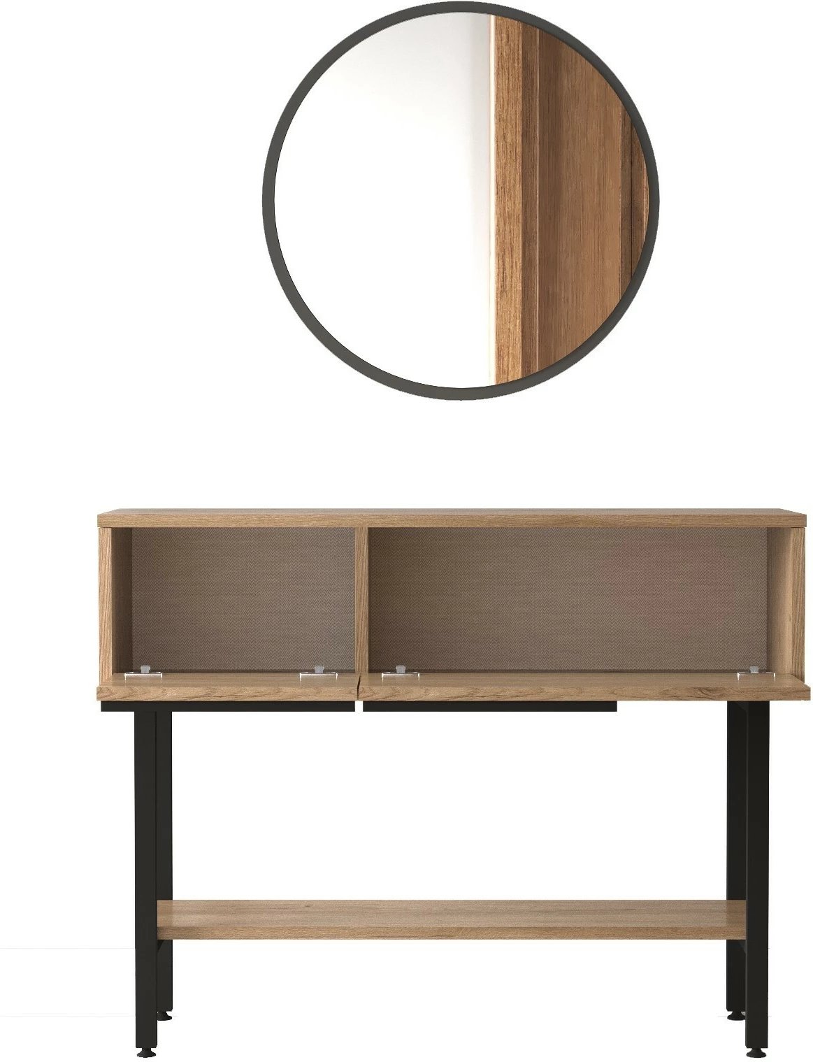 Bufe Hanah Home, On12-S, ngjyrë arre, me pasqyrë