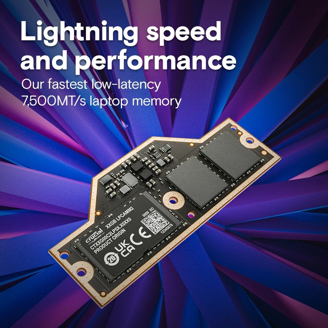 RAM Memorje Crucial LPCAMM2 32GB LPDDR5X, 7500 MHz, për laptop
