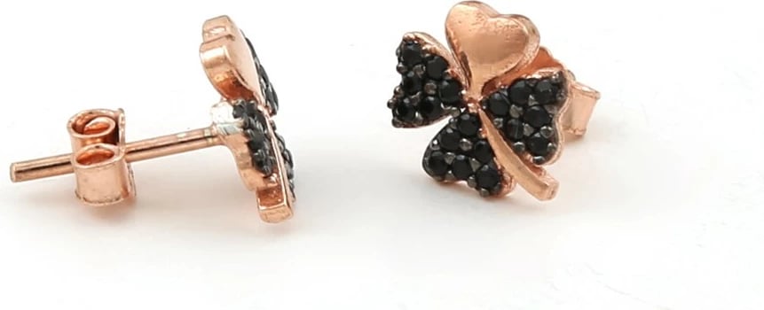 Vathë argjendi Jumeon, ngjyrë rozë ari e zezë, 10068SYH