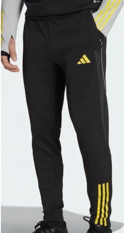 Pantallona për meshkuj adidas Tiro 23 Competition Training, të zezë me elementë të verdhë