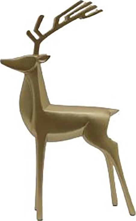 Dekor për Krishtlindje, drenushe prej polirezine, ngjyrë ari, 25x8x40cm