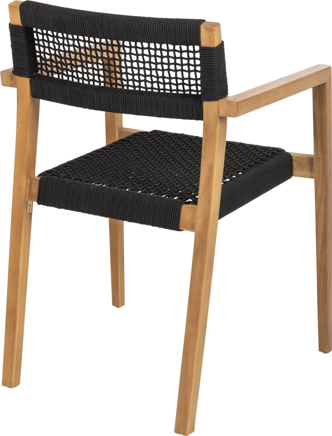 Karrige me krahë Charlotte FH9637.02 dru teak natyral dhe litar i zi 59x54x83H cm