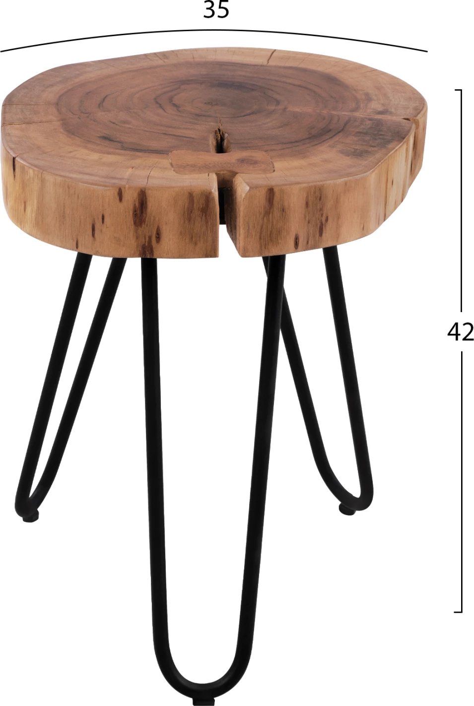 Tavolinë ndihmëse Oslo, dru akacie i fortë, 35x35x42cm