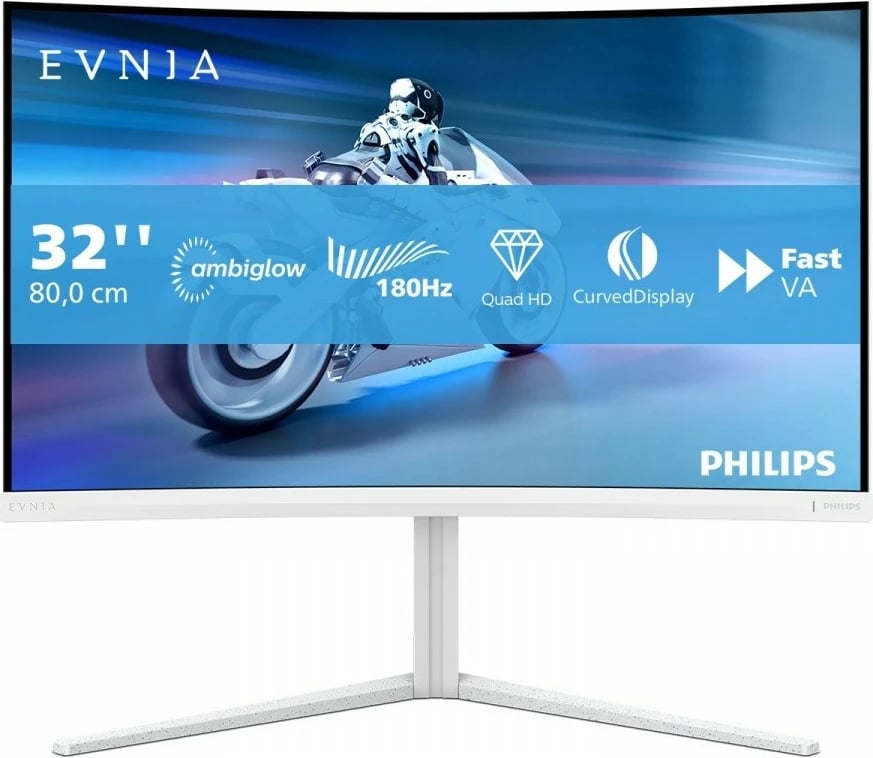 Monitor Philips 32M2C5501, 31.5", Quad HD, 180Hz, VA, i bardhë