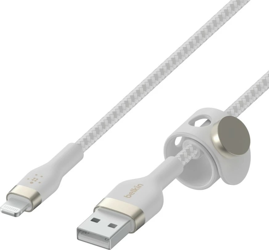 Kabllo Belkin CAA010BT3MWH, 3 m, USB A në USB C/Lightning, Bardhë
