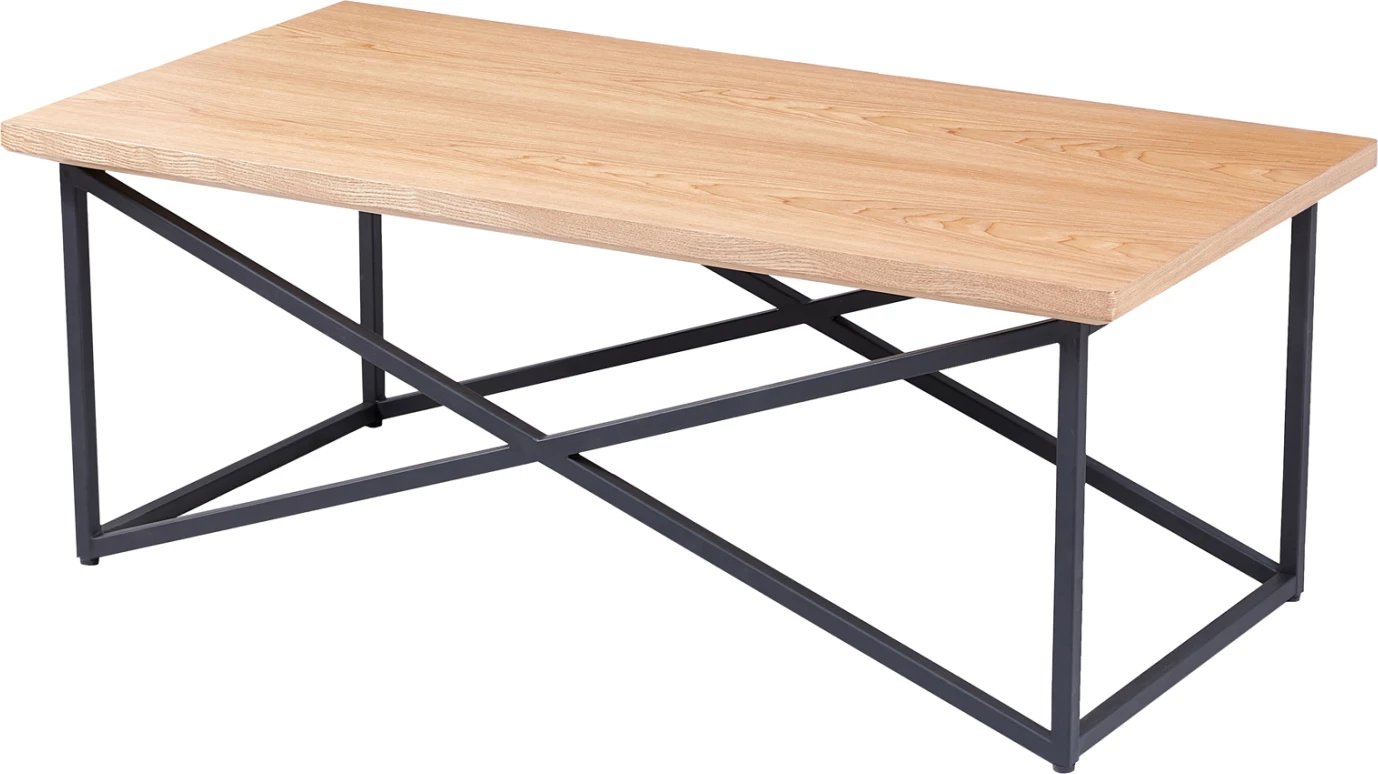 Tavolinë kafeje FH9469.01 me furnir druri, stil natyral dhe rustik, 120x60x45.5 cm