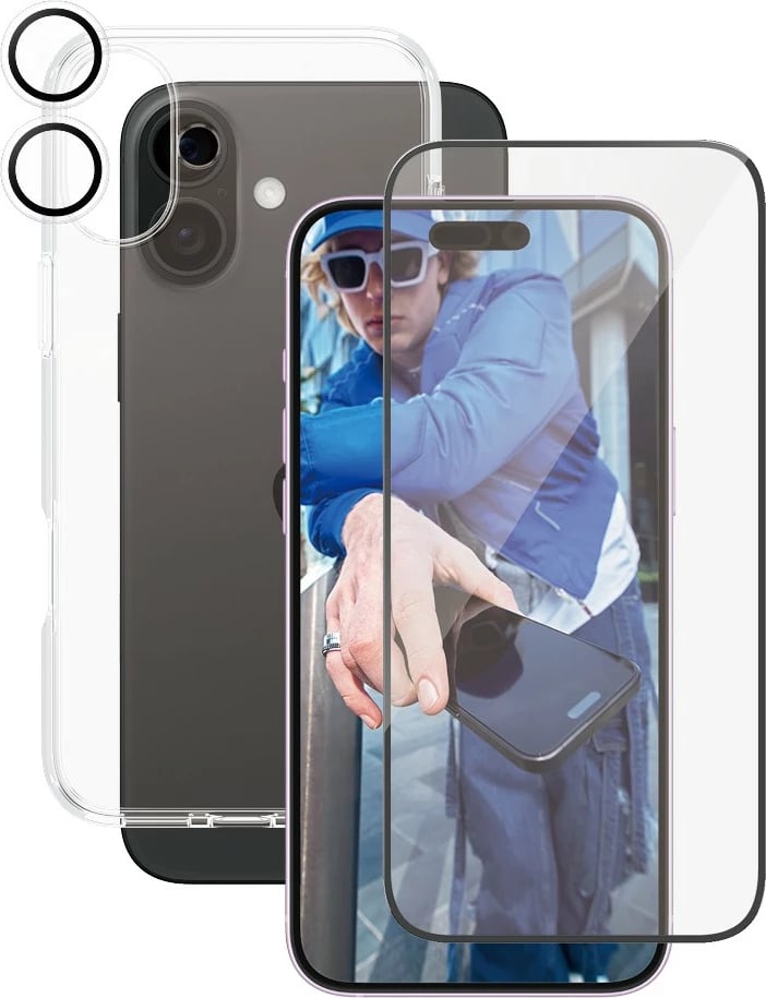 Mbështjellës PanzerGlass CARE Flagship 3-in-1 për iPhone 16 Plus, transparent