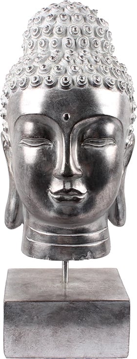 Dekor Buda, polirezine, ngjyrë argjendi, 18x19x42cm