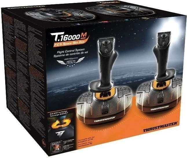 Joystick set Thrustmaster T.16000M FCS, 2 copë, për lojëra simulimi, USB, Zi