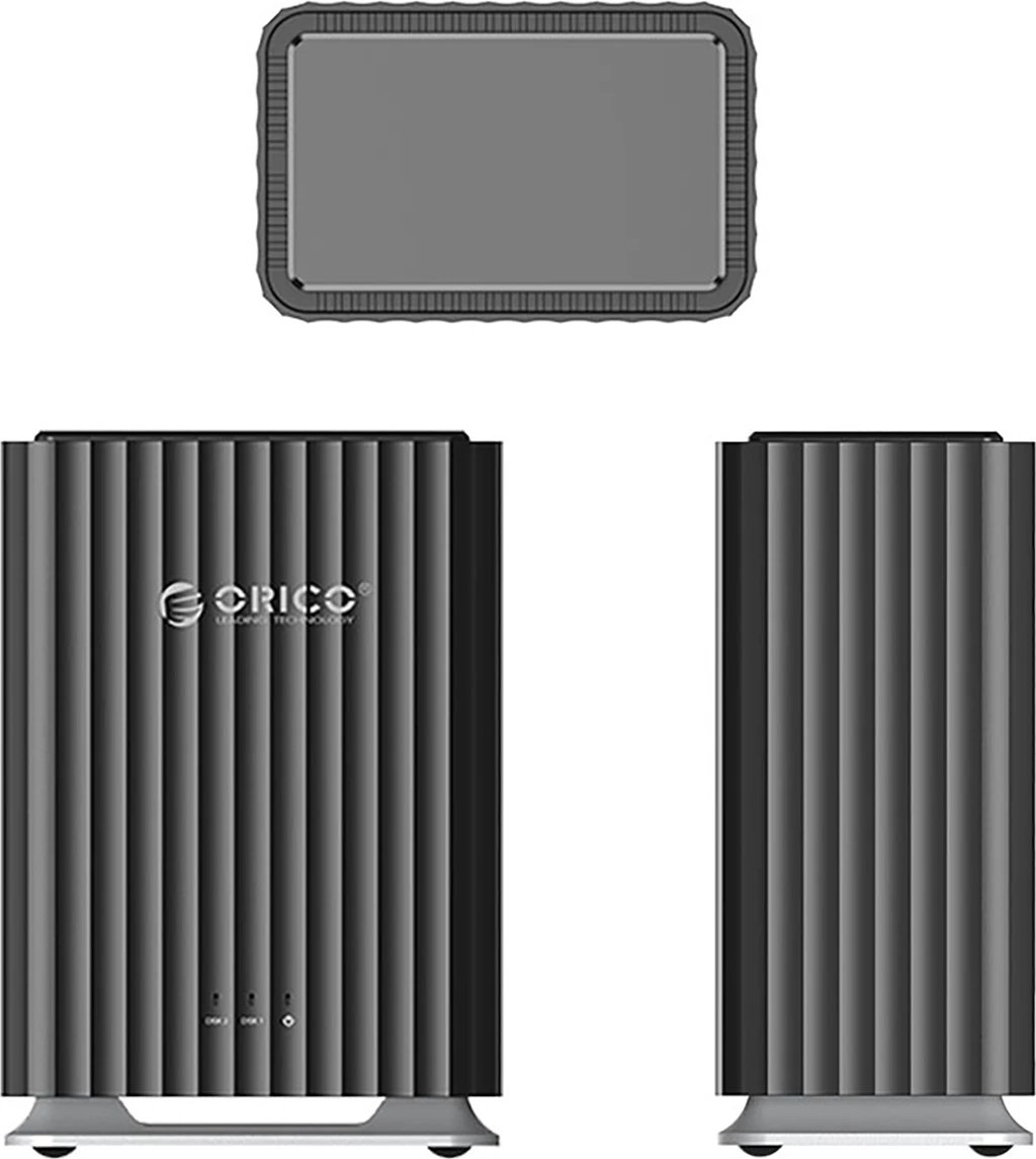 Kasë Orico 9728C3 për 2x 2.5"/3.5" HDD/SSD, USB-C 3.2, 44TB, E zezë