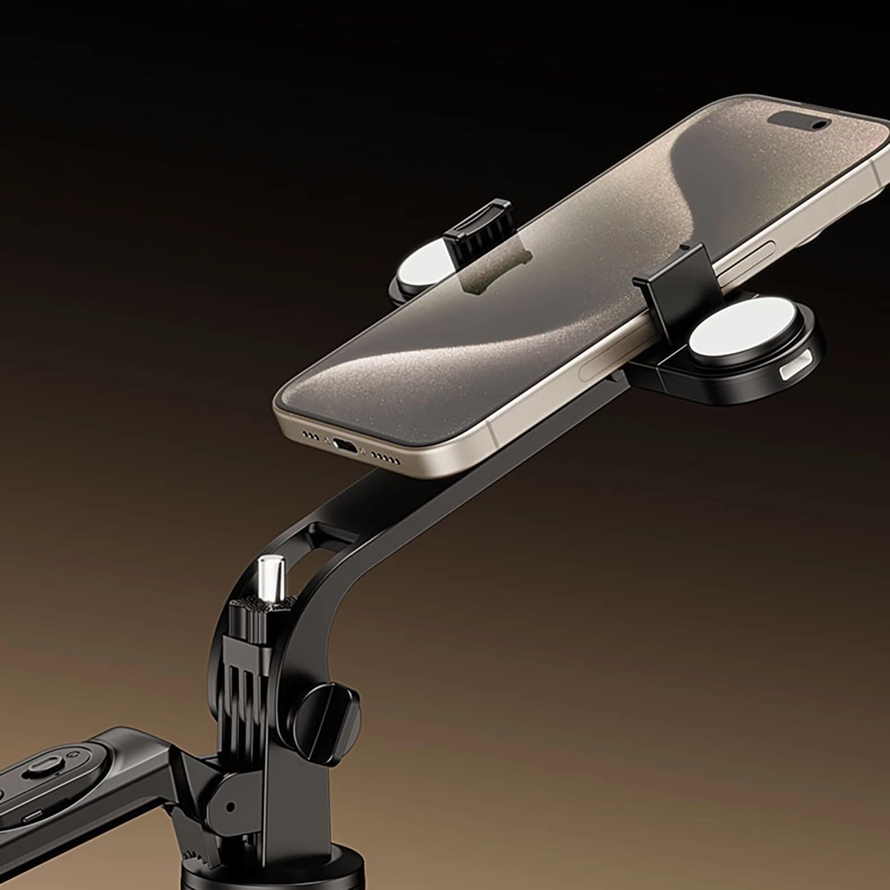 Selfie stick/tripod Wozinsky WH181D-Y1S, 1.75m, me dy llampa LED, mbajtëse telefoni, e zezë