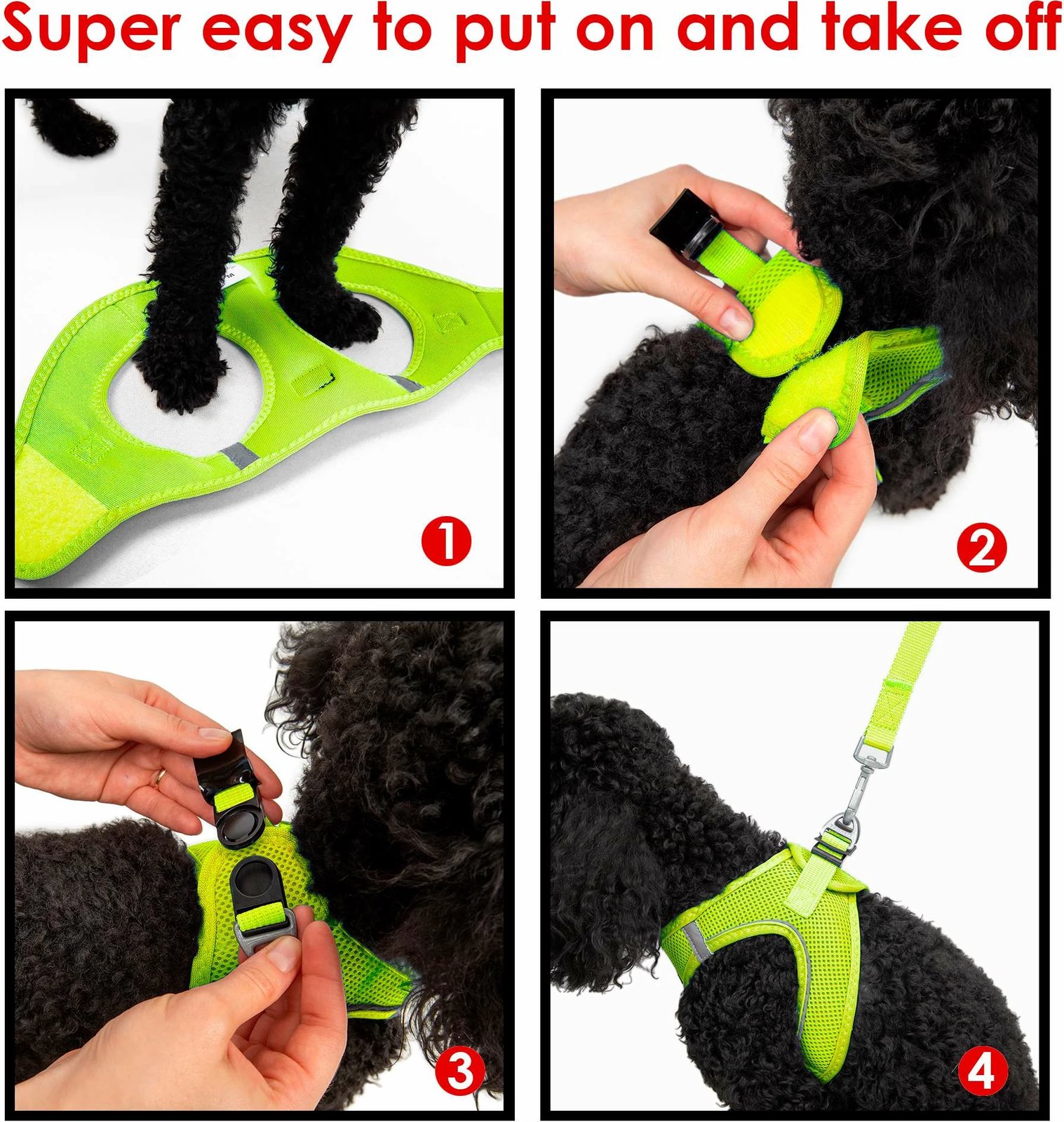 Parzmore për qen, ngjyrë Neo Lime, Air-Mesh