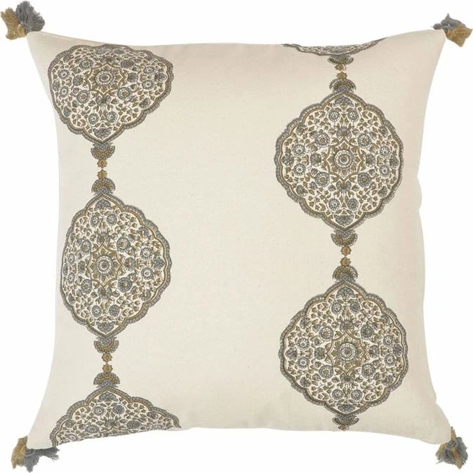 Jastëk dekorativ Ammos 3, pambuk, ngjyrë bezhë-kafe, 45x45cm