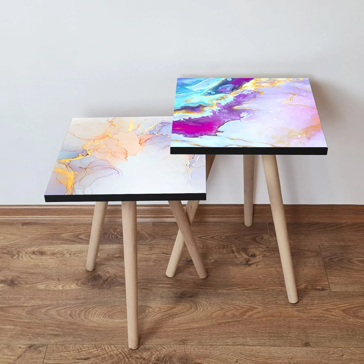 Set tavolina të ndërlidhura, shumëngjyrëshe, Skye Decor, 2 copë, 2Shp470