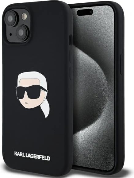 Mbështjellës Karl Lagerfeld KLHMP15SSKHPPLK për iPhone 15 6.1", silikon, MagSafe, i zi