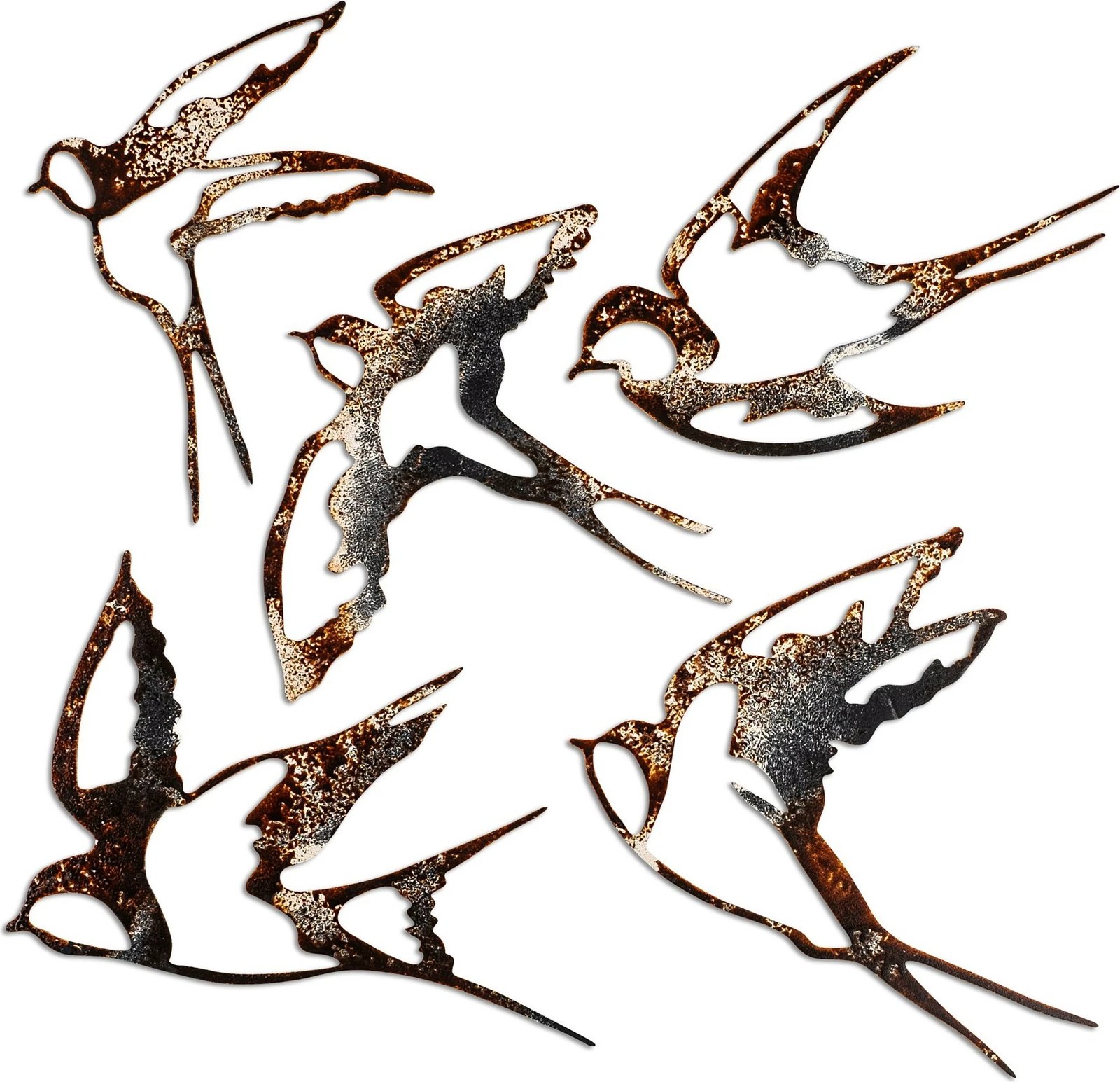 Aksesor muri dekorativ prej metali, zogj, shumëngjyrësh, Wallity